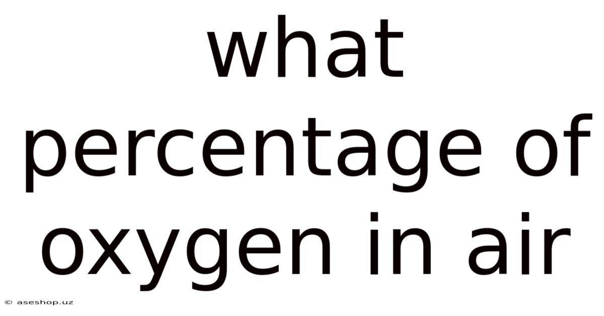 What Percentage Of Oxygen In Air
