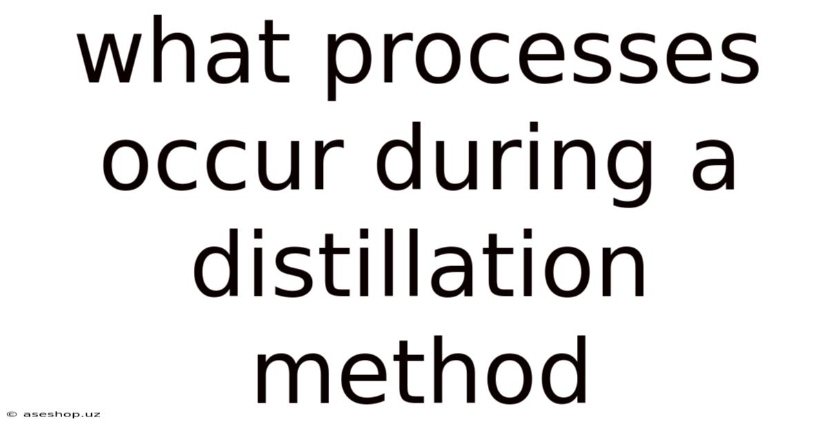 What Processes Occur During A Distillation Method