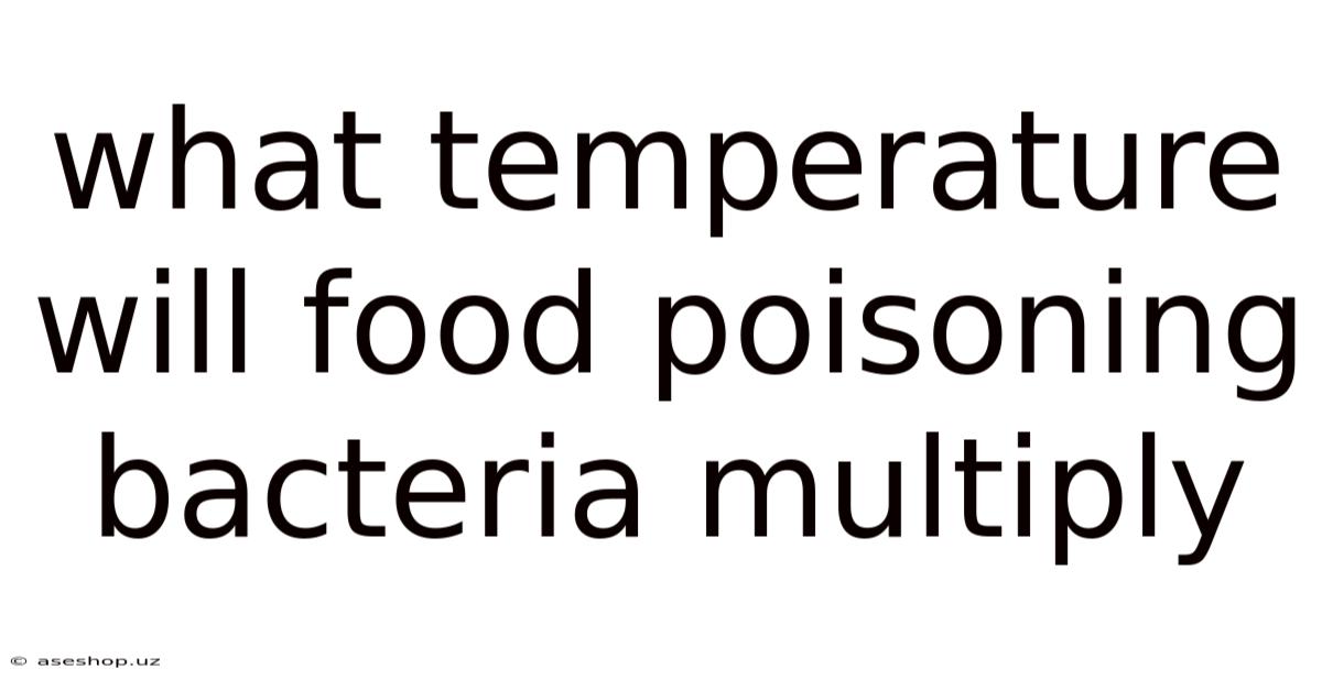 What Temperature Will Food Poisoning Bacteria Multiply