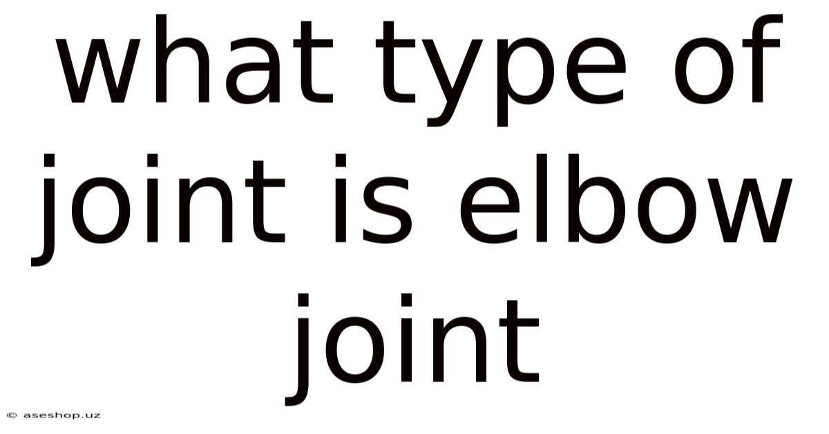 What Type Of Joint Is Elbow Joint