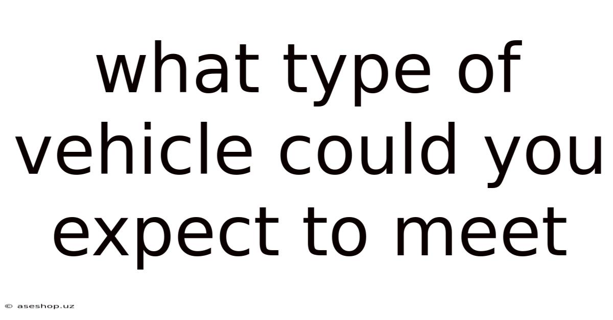What Type Of Vehicle Could You Expect To Meet