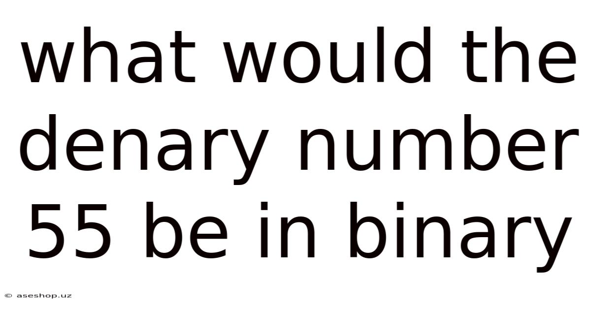 What Would The Denary Number 55 Be In Binary