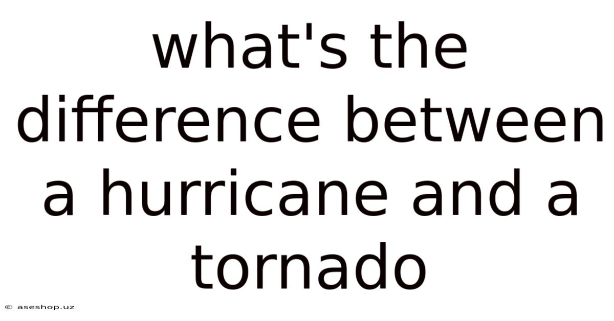 What's The Difference Between A Hurricane And A Tornado