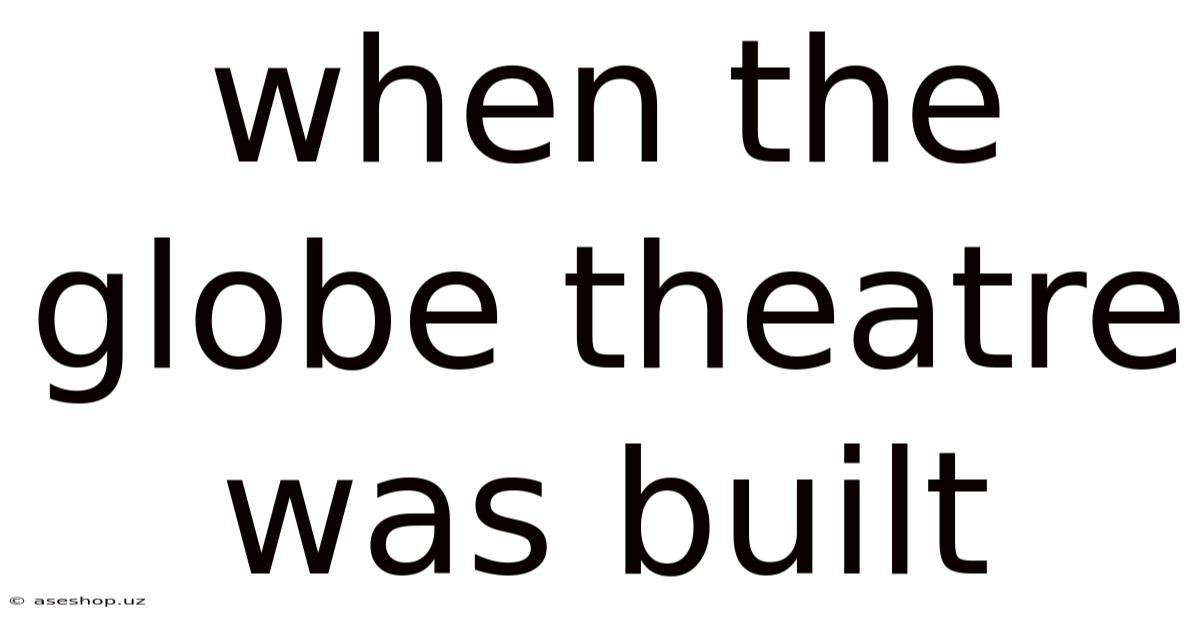 When The Globe Theatre Was Built