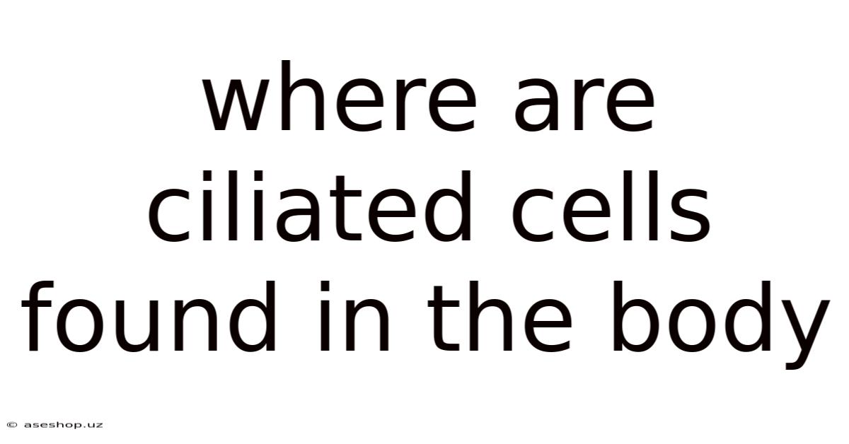 Where Are Ciliated Cells Found In The Body