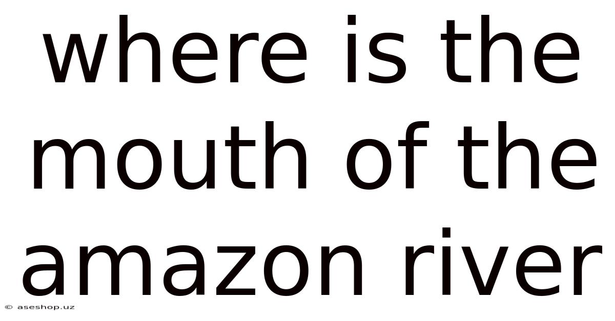 Where Is The Mouth Of The Amazon River