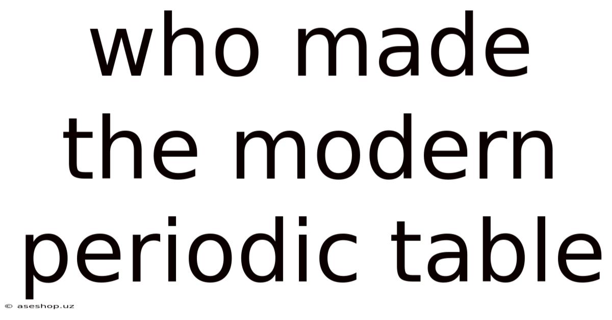 Who Made The Modern Periodic Table