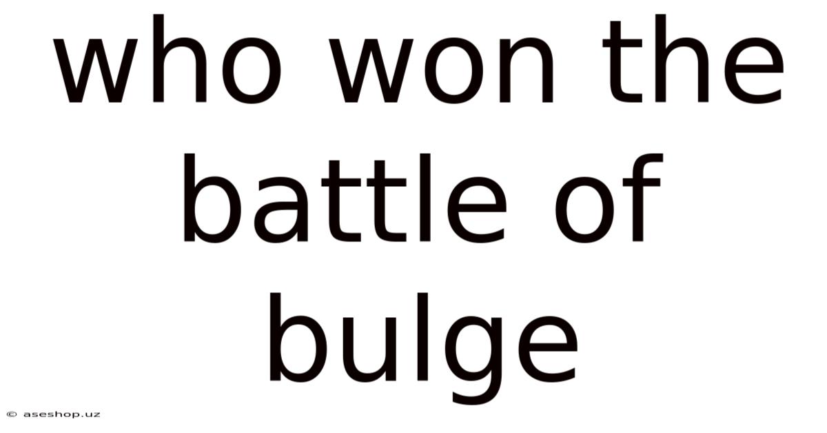 Who Won The Battle Of Bulge