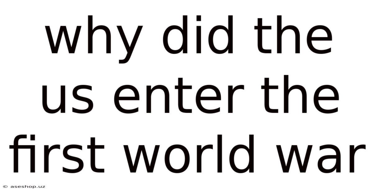 Why Did The Us Enter The First World War