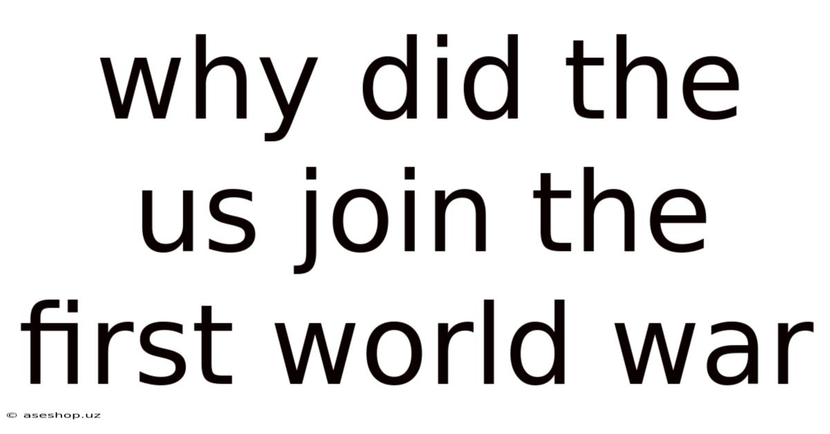 Why Did The Us Join The First World War
