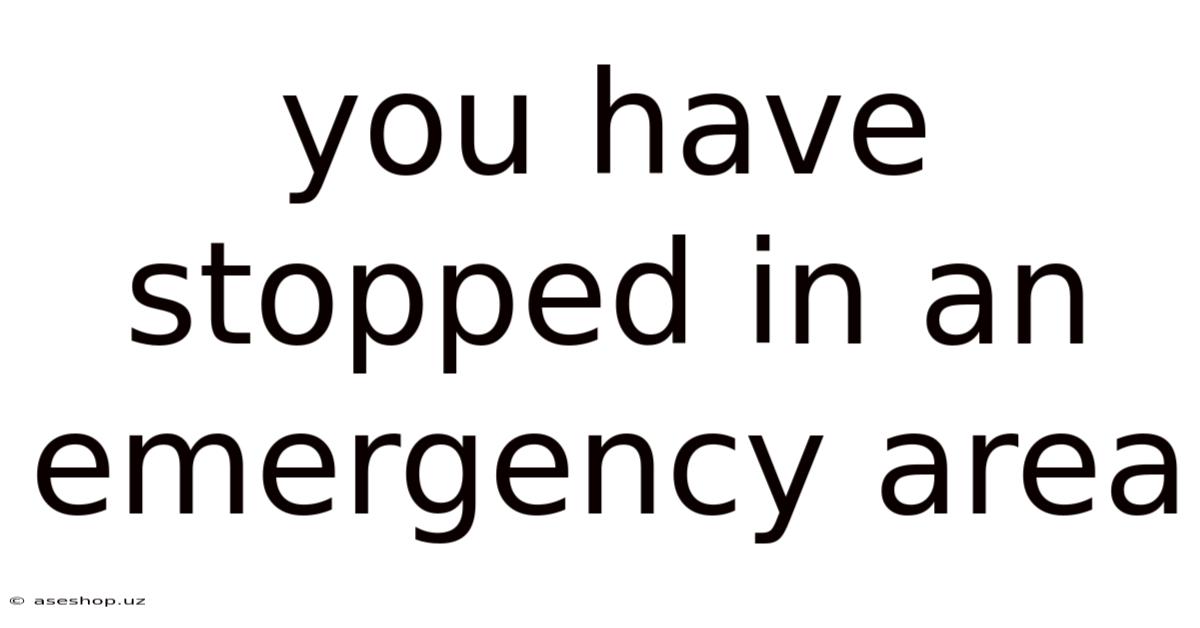 You Have Stopped In An Emergency Area