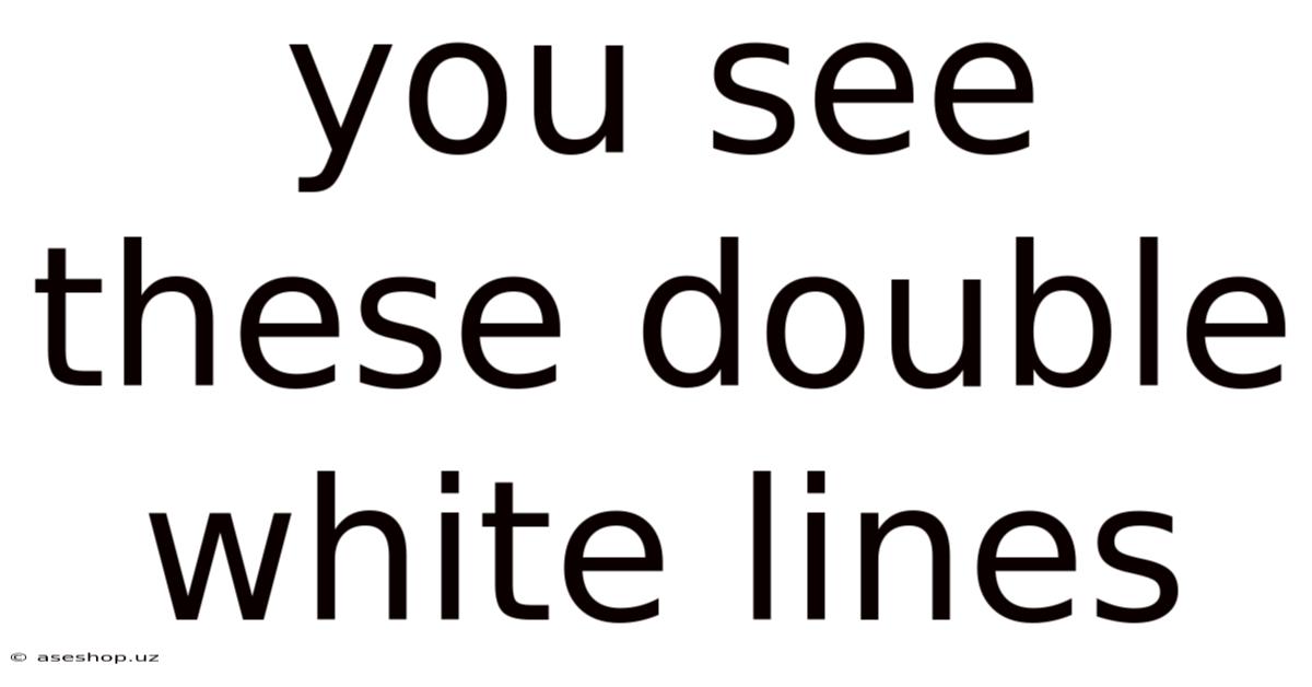 You See These Double White Lines